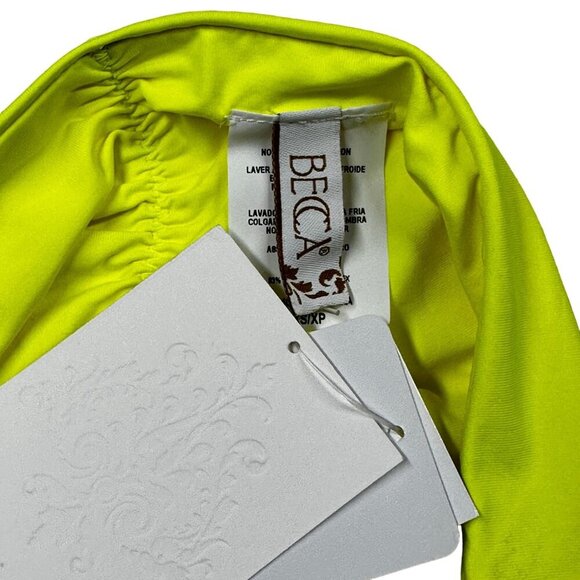 BECCA Swim Bottom Yellow Size‎ XS Hipster Shirred Neon NEW - Picture 6 of 7